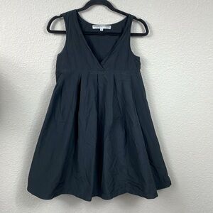 Anzevino and Florence Black Pleat Babydoll Flare Mini Dress Summer Sz XS